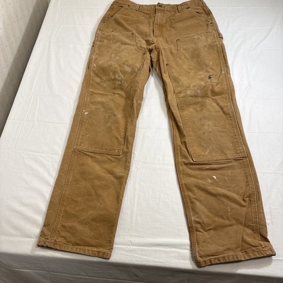 PANTS Carhartt MEN 36X36 Double Knee Carpenter LOOSE ORIGINAL FITB136-BRN